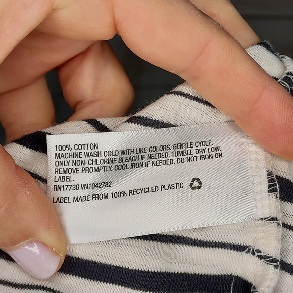 Universal Thread Target dress sleeveless midi stripes cream charcoal gray L - Picture 6 of 7